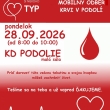 MOBILNÝ ODBER KRVI V PODOLÍ - 28.09.2026